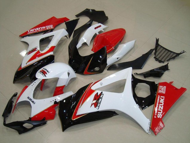 Online Blanco Rojo Negro Kits Carenados Moto Suzuki GSXR 1000 2007-2008