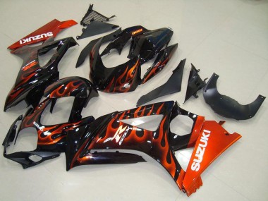 Online Negro Brillante Naranja Llama Carenado Moto Suzuki GSXR 1000 2007-2008