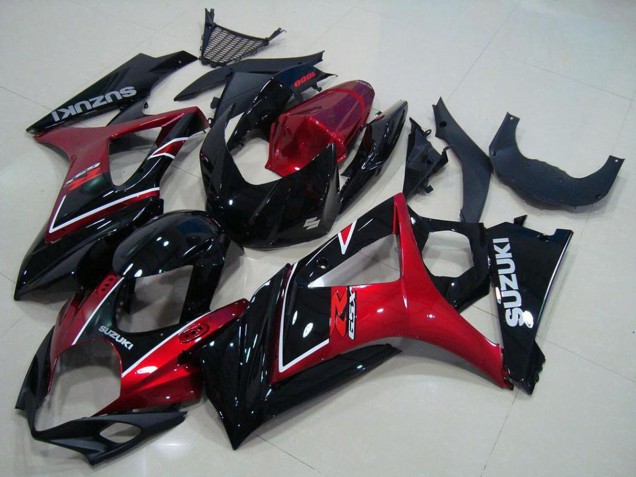 Online Rojo Negro Brillante Carenados Moto Suzuki GSXR 1000 2007-2008