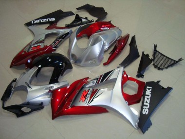 Online Rojo Plata Negro Brillante Carenado Moto Suzuki GSXR 1000 2007-2008