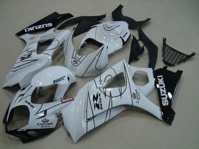 Online Blanco Negro Corona Carenado Moto Suzuki GSXR 1000 2007-2008