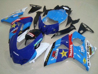 Online Azul Blanco Rojo Negro Rockstar Carrera Carenado Moto Suzuki GSXR 1000 2009-2016