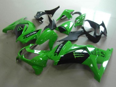 Online Verde Negro Brillante Monstruo Carenado Moto Kawasaki ZX250R 2008-2012