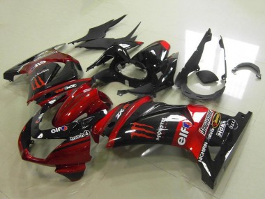 Online Rojo Caramelo Negro Brillante Elf Touch4 Monstruo Carenado Moto Kawasaki ZX250R 2008-2012