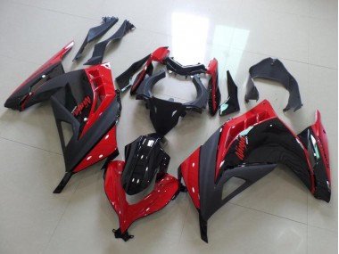 Online Rojo Negro Brillante Negro Mate Carenado Moto Kawasaki ZX300R 2013-2018