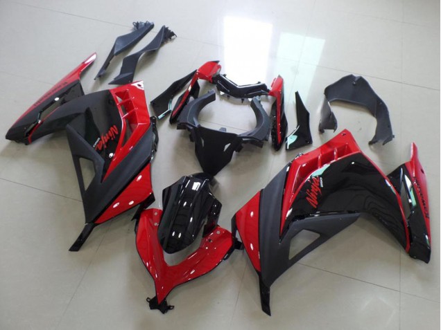 Online Rojo Negro Brillante Negro Mate Carenado Moto Kawasaki ZX300R 2013-2018