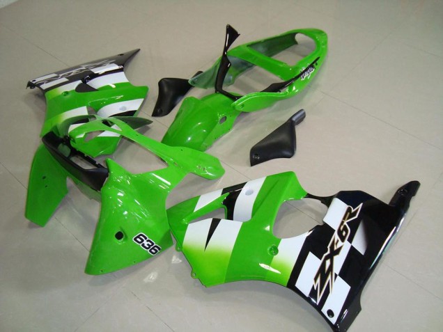 Online Verde Blanco Negro 636 Carenado Moto Kawasaki ZX6R 2000-2002