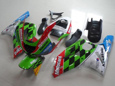 Online Blanco Rojo Verde Azul Negro Motocard Carenado Moto Kawasaki ZX6R 2003-2004
