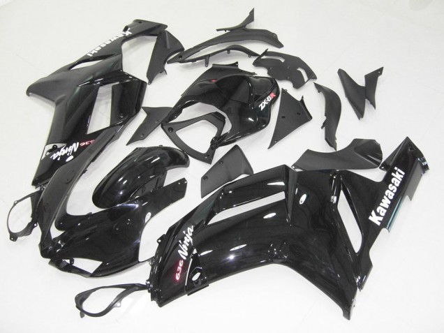 Online Negro Brillante Carenado Moto Kawasaki ZX6R 2007-2008