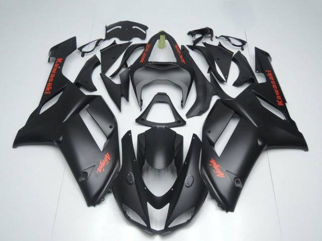 Online Negro Mate Rojo Sticker Carenado Moto Kawasaki ZX6R 2007-2008
