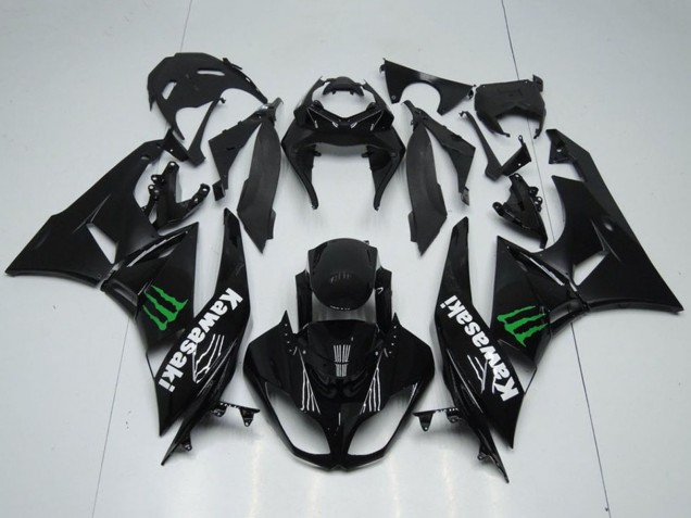 Online Negro Brillante Verde Monstruo Carenado Moto Kawasaki ZX6R 2009-2012