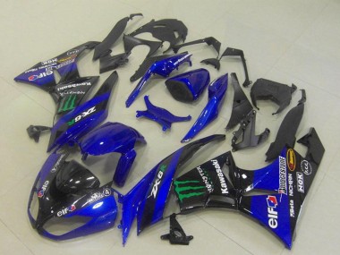 Online Azul Negro Brillante Verde Elf Monstruo Bridgestone Carenado Moto Kawasaki ZX6R 2009-2012