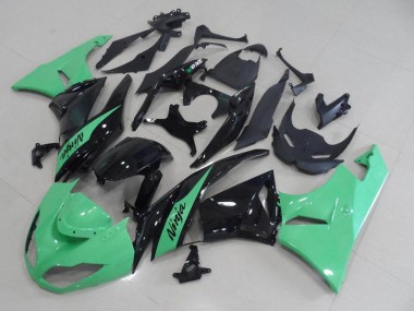 Online Verde Claro Negro Brillante Carenado Moto Kawasaki ZX6R 2009-2012