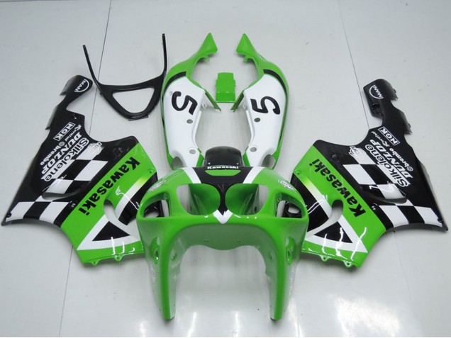 Online Verde Blanco Negro 5 Carenado Moto Kawasaki ZX7R 1996-2003
