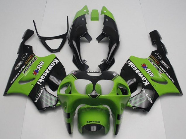Online Verde Negro Brillante Monstruo Elf Carenado Moto Kawasaki ZX7R 1996-2003