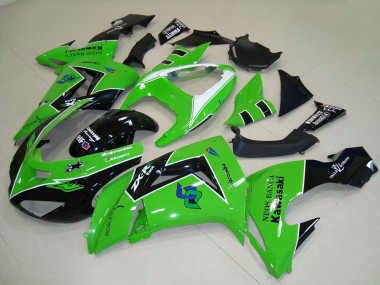 Online Verde Blanco Negro Brillante Carenado Moto Kawasaki ZX10R 2006-2007