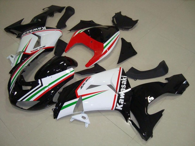Online Blanco Rojo Negro Verde Carenado Moto Kawasaki ZX10R 2006-2007