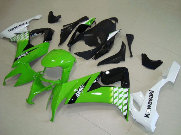 Online Blanco Verde Negro Brillante Carenado Moto Kawasaki ZX10R 2008-2010