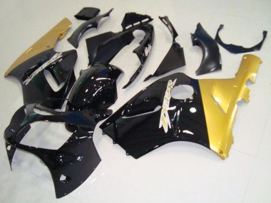 Online Negro Brillante Oro Carenado Moto Kawasaki ZX12R 2000-2001