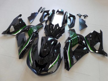 Online Negro Brillante Verde Línea Carenado Moto Kawasaki ZX14R ZZR1400 2006-2011