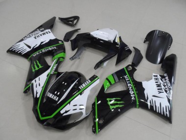 Online Blanco Negro Verde Monstruo Carenado Moto Yamaha YZF R1 2000-2001