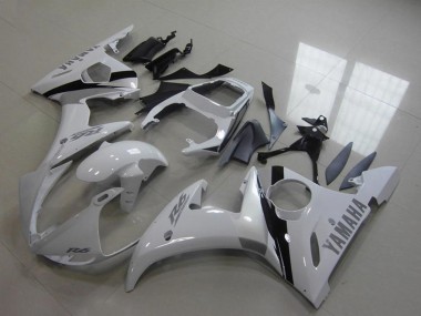 Online Blanco Negro Brillante Kits Carenados Moto Yamaha YZF R6 2003-2004