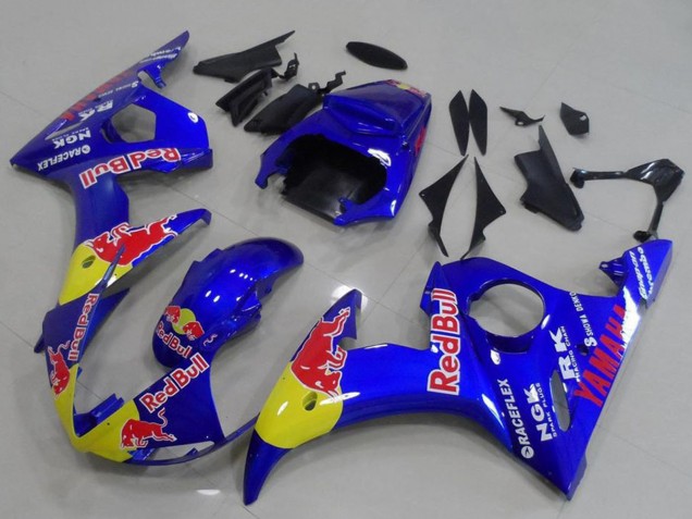 Online Azul Amarillo Rojo Bull Carenado Moto Yamaha YZF R6 2003-2004