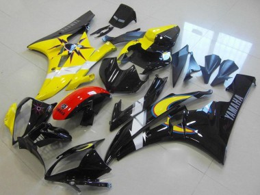 Online Amarillo Blanco Rojo Negro Brillante Carenado Moto Yamaha YZF R6 2006-2007