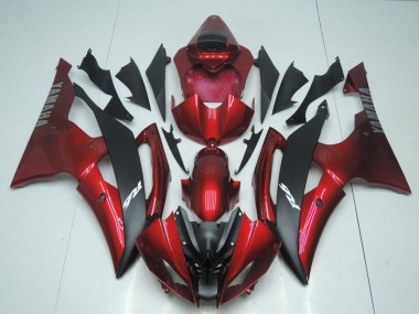 Online Rojo Negro Mate Carenados Moto Yamaha YZF R6 2008-2016