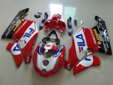 Online Blanco Rojo Azul Negro Brillante Fila Carenado Moto Ducati 749 999 2003-2004
