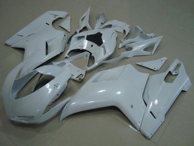 Online Blanco Brillante Carenado Moto Ducati 848 1098 1198 2007-2014