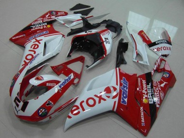 Online Blanco Rojo Negro Brillante Valsir Xerox OEM Estilo 21 Carenados Moto Ducati 848 1098 1198 2007-2014