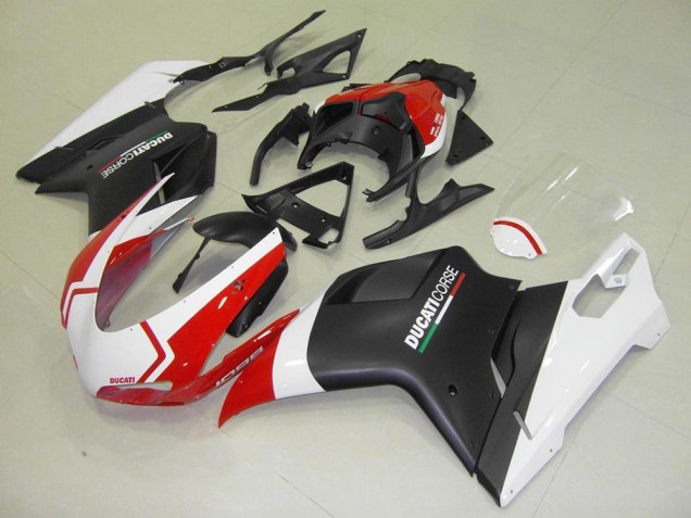 Online Blanco Rojo Negro Mate Corse Carenado Moto Ducati 1098 2007-2014