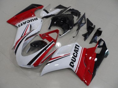 Online Blanco Rojo Verde Negro Brillante Carenado Moto Ducati 1098 2007-2014