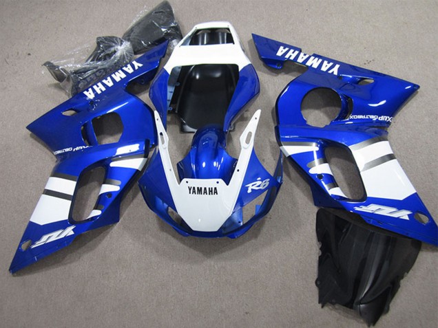 Online Blanco Azul Carenado Moto Yamaha YZF R6 1998-2002