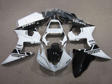 Online Blanco Negro Brillante Kits Carenado Moto Yamaha YZF R6 2003-2004
