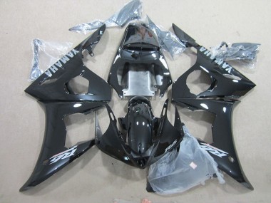 Online Negro Brillante Plata Calcomanías Carenado Moto Yamaha YZF R6 2003-2004