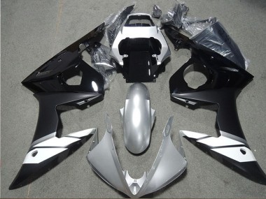 Online Blanco Plata Negro Brillante Negro Mate Carenado Moto Yamaha YZF R6 2003-2004
