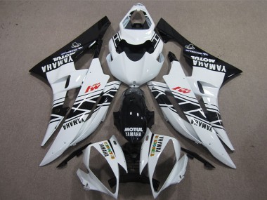 Online Blanco Negro Brillante Motul Carenado Moto Yamaha YZF R6 2006-2007