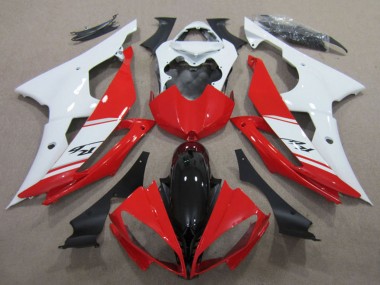 Online Blanco Rojo Negro Brillante Kits Carenado Moto Yamaha YZF R6 2008-2016