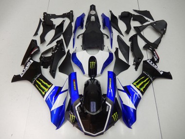 Online Azul Blanco Negro Brillante Verde Monstruo Carenado Moto Yamaha YZF R1 2015-2019