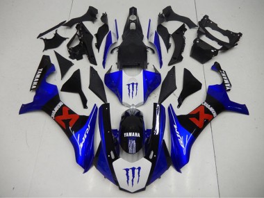 Online Azul Blanco Negro Rojo Monstruo Akropovic Carenado Moto Yamaha YZF R1 2015-2019
