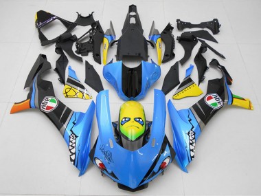 Online Azul Amarillo Tiburón Kits Carenados Moto Yamaha YZF R1 2015-2019