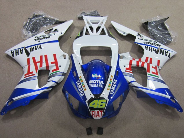 Online Blanco Azul Rojo Motul Fiat 46 Carenado Moto Yamaha YZF R1 1998-1999