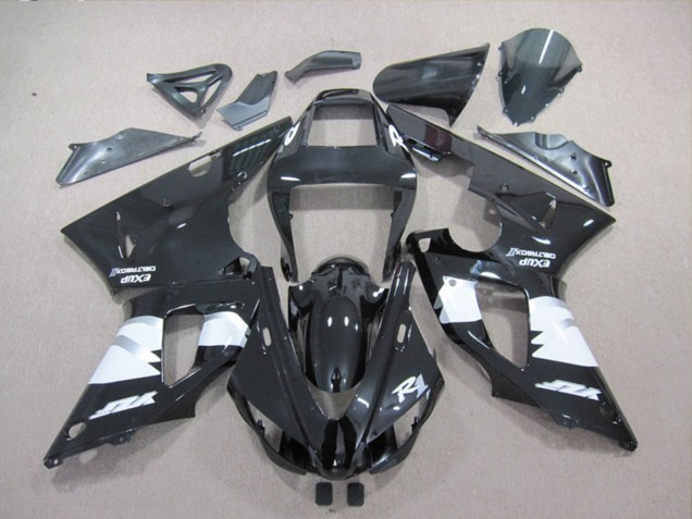 Online Negro Brillante Blanco Carenado Moto Yamaha YZF R1 1998-1999