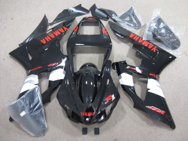 Online Negro Brillante Blanco Rojo Calcomanías Carenado Moto Yamaha YZF R1 1998-1999
