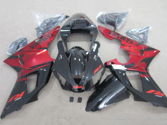 Online Rojo Negro Brillante Carenado Moto Yamaha YZF R1 2000-2001