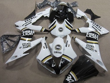 Online Blanco Negro Lucky Strike Carenado Moto Yamaha YZF R1 2004-2006