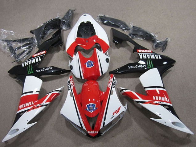 Online Blanco Rojo Negro Verde Motul Monstruo Carenado Moto Yamaha YZF R1 2004-2006