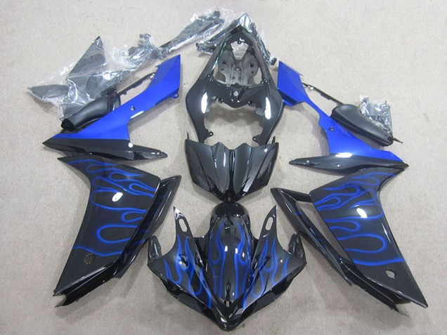 Online Negro Brillante Azul Llama Carenados Moto Yamaha YZF R1 2007-2008